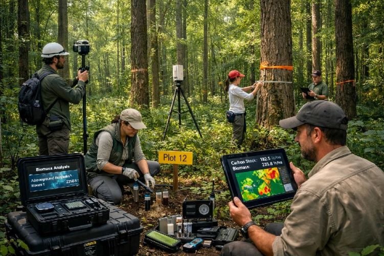 Forest carbon credits and biomass measurement using satellite remote sensing technology