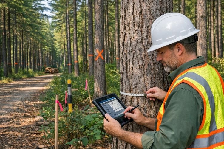 Forest inventory and tree inventory for timber volume estimation and harvest planning