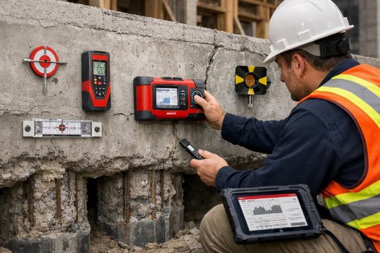 Foundation inspection and monitoring services for building structural integrity and damage assessment