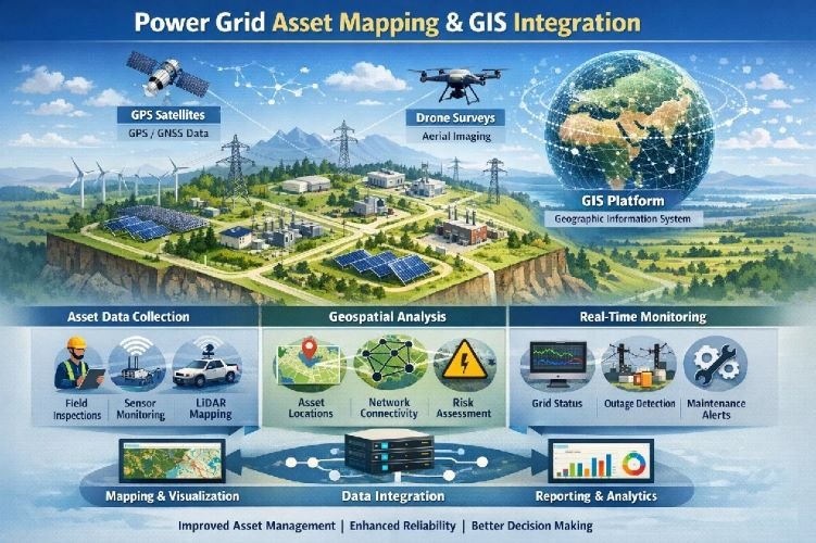 Utility mapping and utility asset management for power grid GIS integration