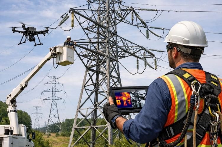 Tower inspection and transmission line inspection for power line utility inspection services