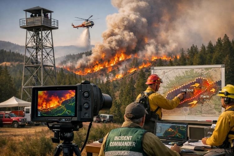 Wildfire detection and forest fire management using thermal satellite monitoring