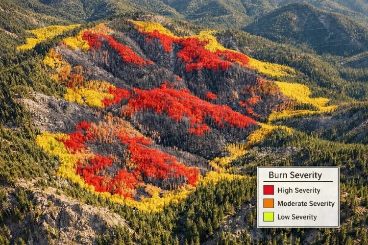 Burn Severity Classification Aerial Map