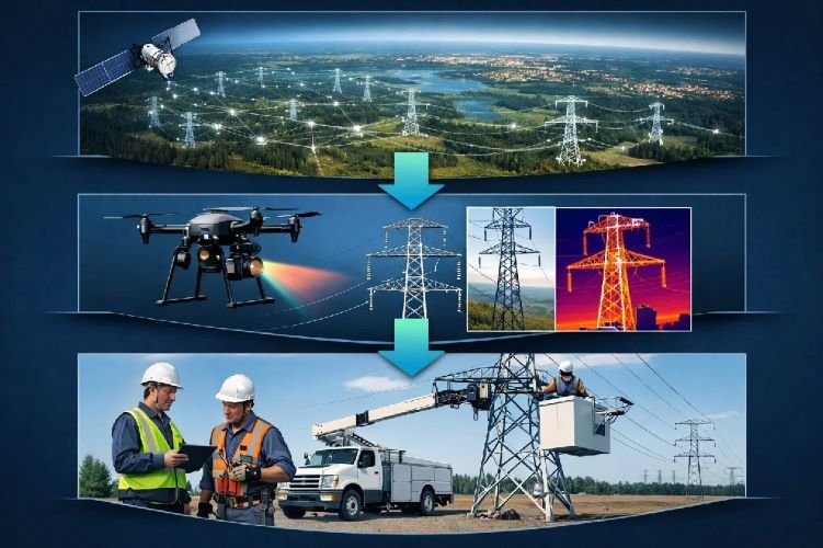 Transmission Line Inspection Workflow Diagram