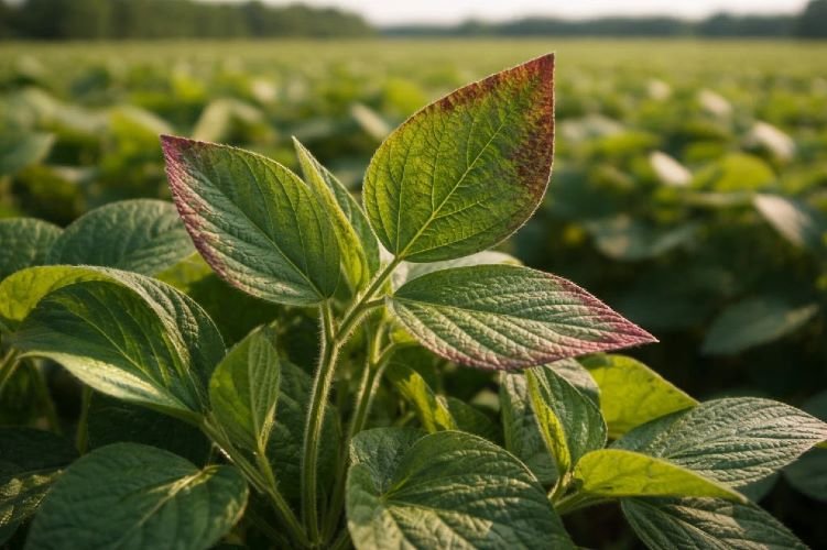 Filename early signs Cercospora soybean disease United States field