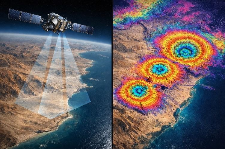 InSAR satellite subsidence mapping Dead Sea sinkhole monitoring system