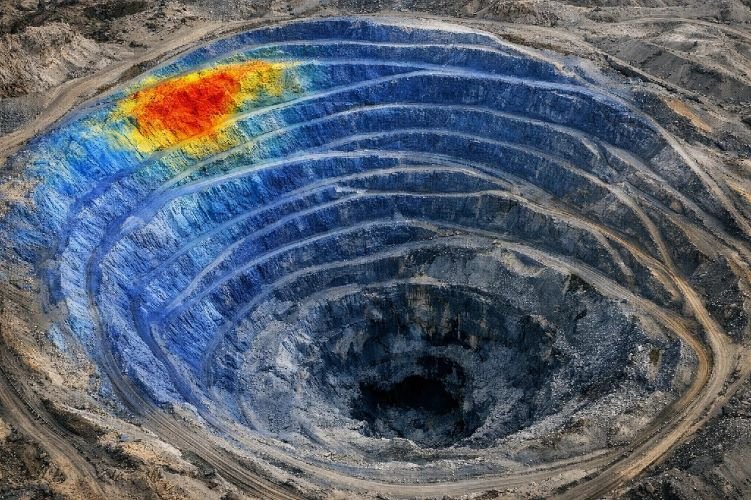 satellite InSAR deformation map open pit slope failure detection