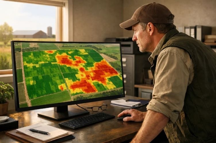 satellite crop monitoring dashboard farm manager United States