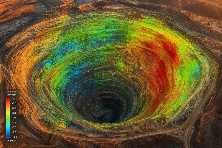 PS-InSAR open pit mine slope deformation velocity map monitoring